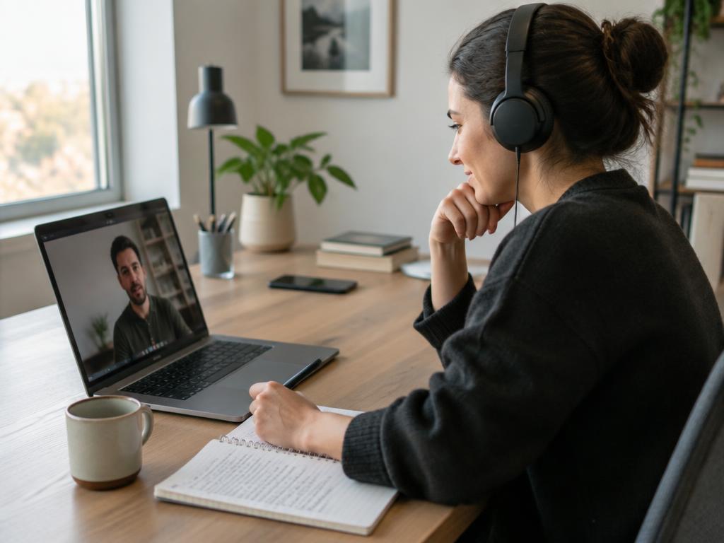 An FYL recruiter screening a candidate over a video call